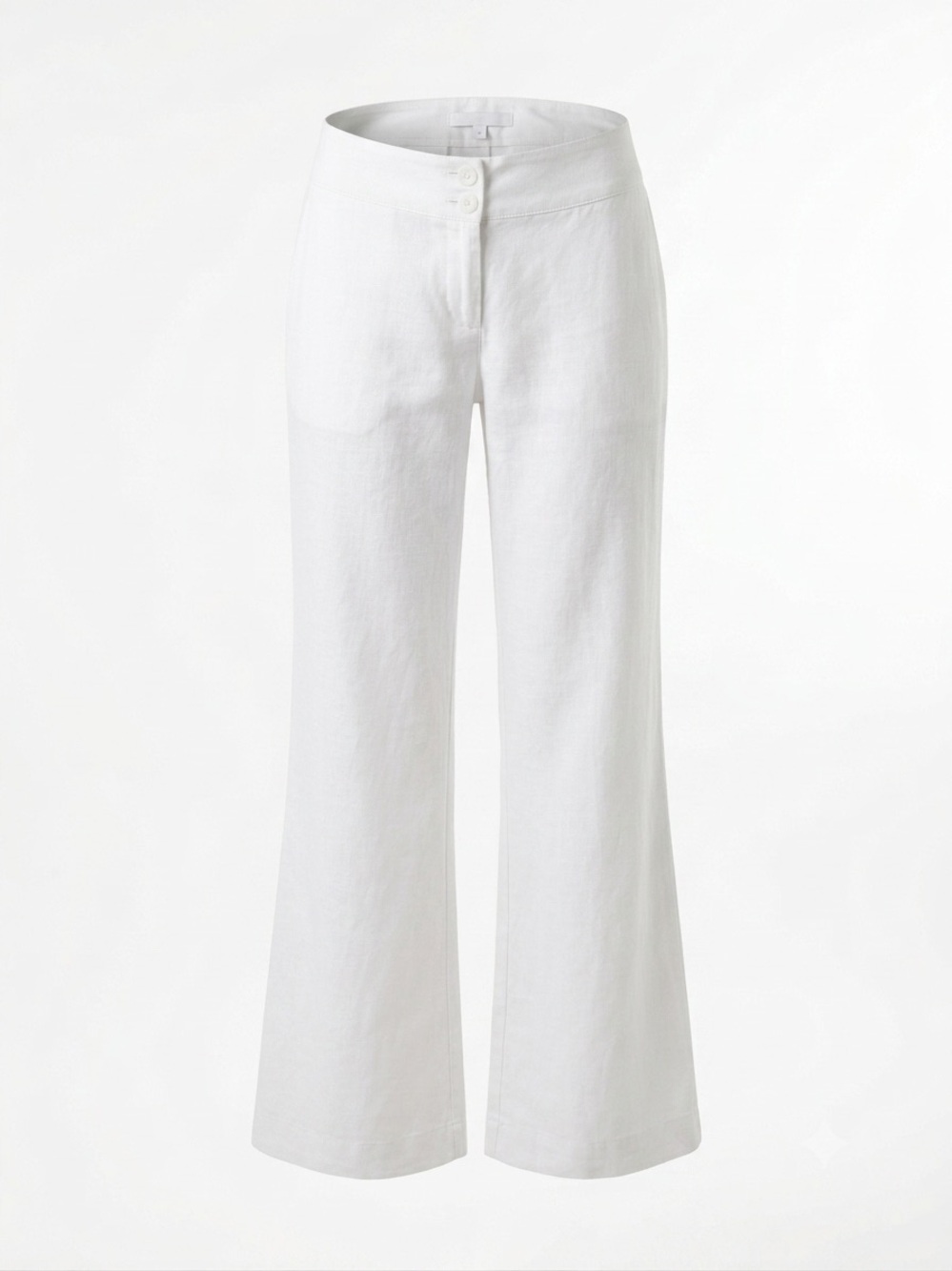 Marks & Spencer Linen Blend Wide Leg Pants White High Rise Long Trousers US 6